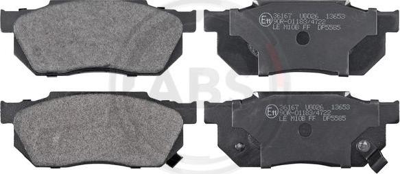 A.B.S. 36167 - Brake Pad Set, disc brake onlydrive.pro