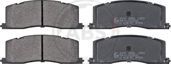 A.B.S. 36734 - Brake Pad Set, disc brake onlydrive.pro