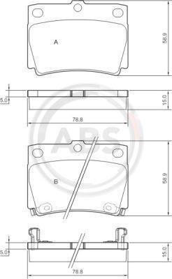 A.B.S. 37284 - Stabdžių trinkelių rinkinys, diskinis stabdys onlydrive.pro