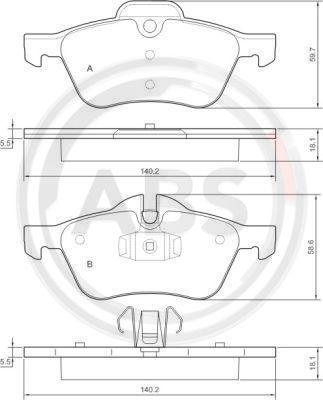 A.B.S. 37279 - Brake Pad Set, disc brake onlydrive.pro