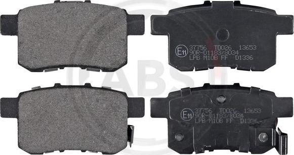 A.B.S. 37756 - Brake Pad Set, disc brake onlydrive.pro