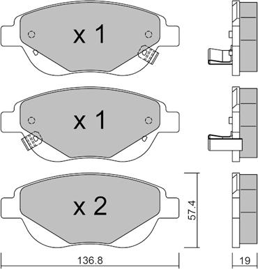 AISIN BPFI-1045 - Brake Pad Set, disc brake onlydrive.pro