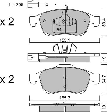 AISIN BPFI-1046 - Brake Pad Set, disc brake onlydrive.pro