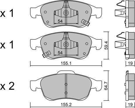 AISIN BPFI-1043 - Brake Pad Set, disc brake onlydrive.pro