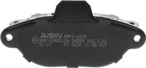 AISIN BPFI-1039 - Stabdžių trinkelių rinkinys, diskinis stabdys onlydrive.pro