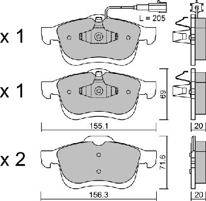 AISIN BPFI-1027 - Brake Pad Set, disc brake onlydrive.pro