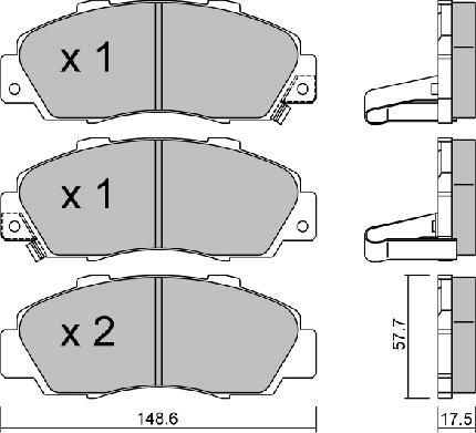 AISIN BPHO-1905 - Brake Pad Set, disc brake onlydrive.pro