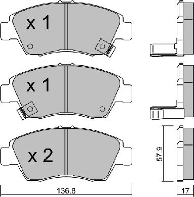 AISIN BPHO-1001 - Brake Pad Set, disc brake onlydrive.pro