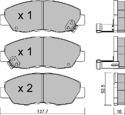 AISIN BPHO-1002 - Brake Pad Set, disc brake onlydrive.pro