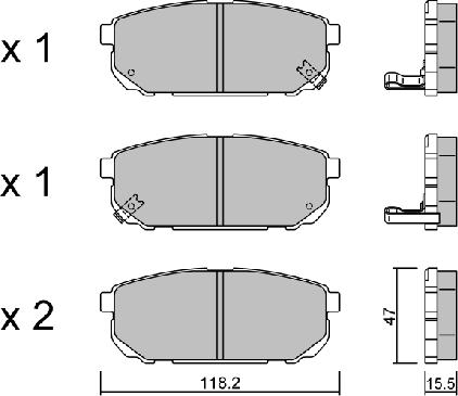 AISIN BPKI-2001 - Piduriklotsi komplekt,ketaspidur onlydrive.pro