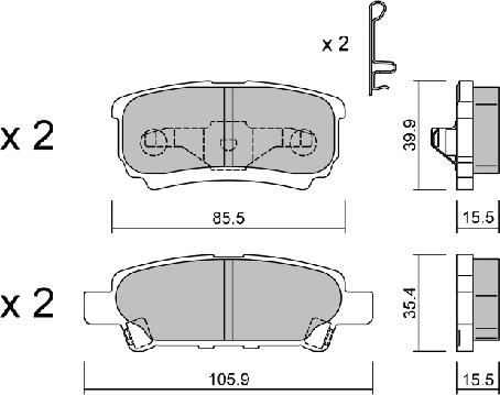 AISIN BPMI-2001 - Brake Pad Set, disc brake onlydrive.pro