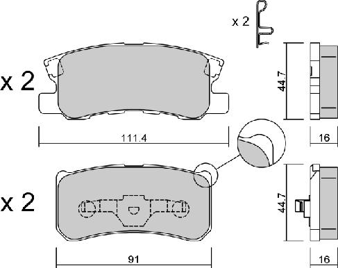 AISIN BPMI-2002 - Brake Pad Set, disc brake onlydrive.pro