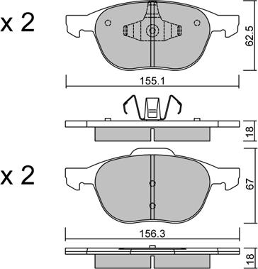 AISIN BPMZ-1007 - Brake Pad Set, disc brake onlydrive.pro