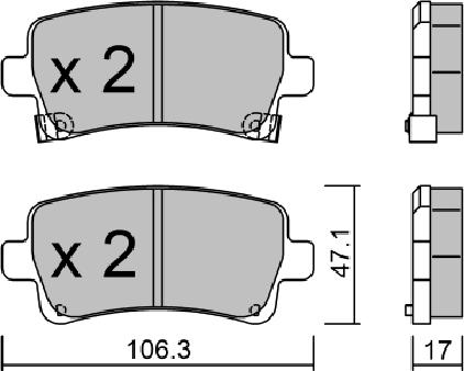 AISIN BPOP-2002 - Brake Pad Set, disc brake onlydrive.pro