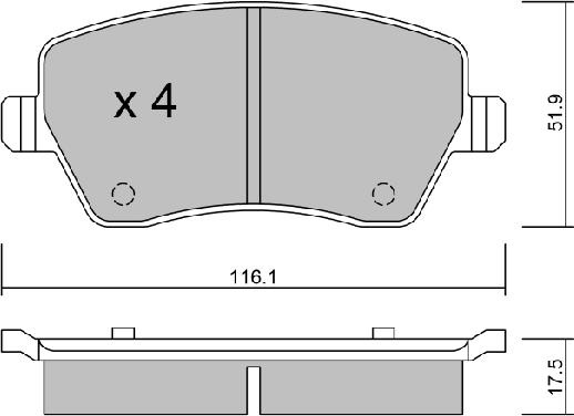 AISIN BPRE-1901 - Stabdžių trinkelių rinkinys, diskinis stabdys onlydrive.pro