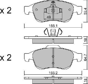 AISIN BPRE-1006 - Brake Pad Set, disc brake onlydrive.pro