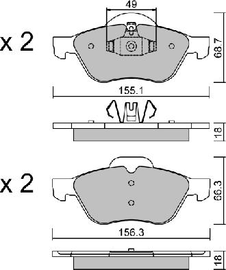 AISIN BPRE-1016 - Brake Pad Set, disc brake onlydrive.pro