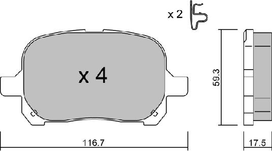 AISIN BPTO-1925 - Brake Pad Set, disc brake onlydrive.pro