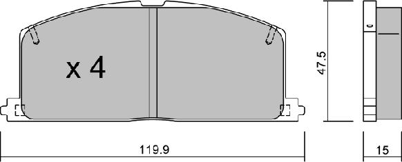 AISIN BPTO-1921 - Brake Pad Set, disc brake onlydrive.pro