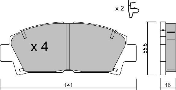 AISIN BPTO-1922 - Stabdžių trinkelių rinkinys, diskinis stabdys onlydrive.pro