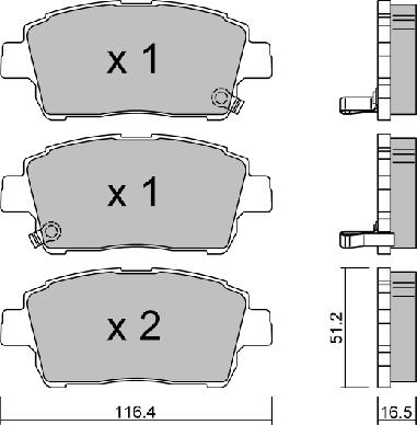 AISIN BPTO-1004 - Brake Pad Set, disc brake onlydrive.pro