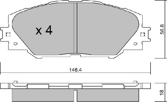 AISIN BPTO-1011 - Brake Pad Set, disc brake onlydrive.pro