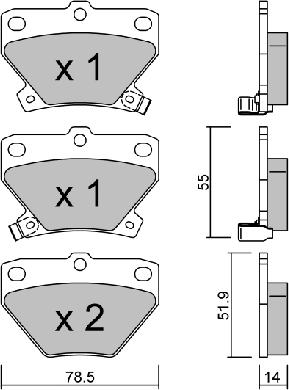 AISIN BPTO-2005 - Brake Pad Set, disc brake onlydrive.pro