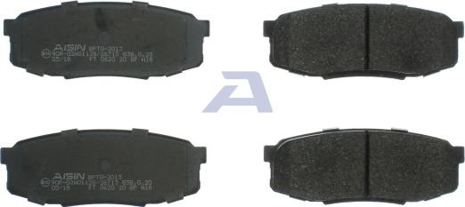 AISIN BPTO-2013 - Brake Pad Set, disc brake onlydrive.pro