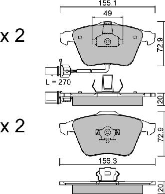 AISIN BPVW-1015 - Тормозные колодки, дисковые, комплект onlydrive.pro