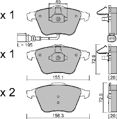 AISIN BPVW-1011 - Piduriklotsi komplekt,ketaspidur onlydrive.pro