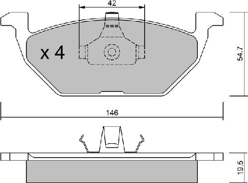 AISIN BPVW-1012 - Bremžu uzliku kompl., Disku bremzes onlydrive.pro