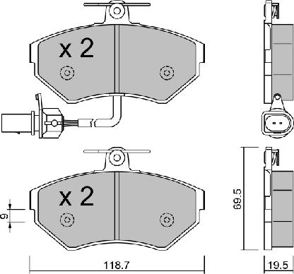 AISIN BPVW-1033 - Piduriklotsi komplekt,ketaspidur onlydrive.pro