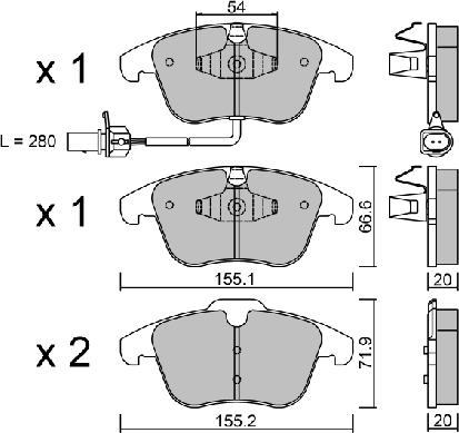 AISIN BPVW-1021 - Bremžu uzliku kompl., Disku bremzes onlydrive.pro