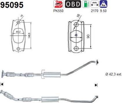 AS 95095 - Catalytic Converter onlydrive.pro