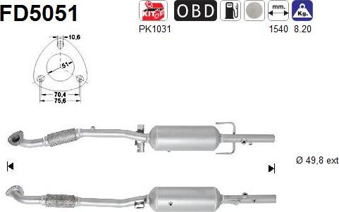 AS FD5051 - Soot / Particulate Filter, exhaust system onlydrive.pro