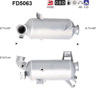 AS FD5063 - Soot / Particulate Filter, exhaust system onlydrive.pro