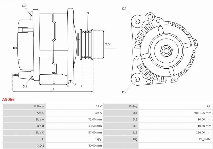 AS-PL A9066 - Alternator onlydrive.pro