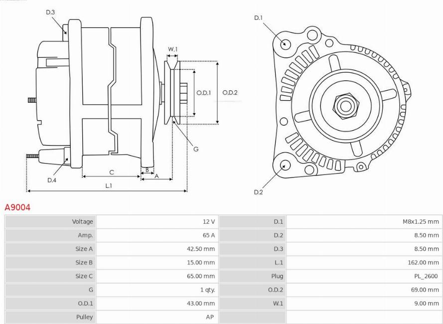 AS-PL A9004 - Alternator onlydrive.pro