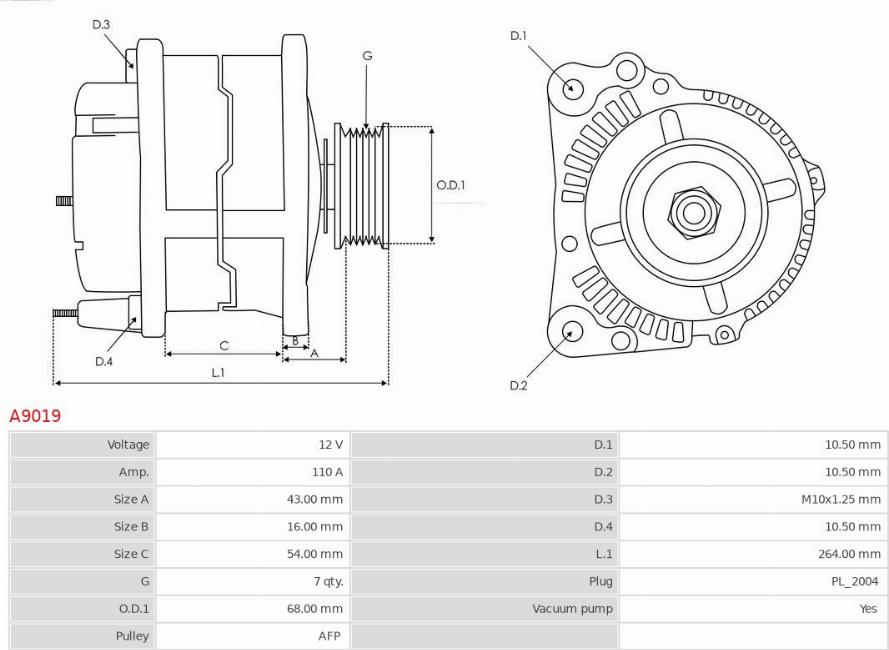 AS-PL A9019 - Alternator onlydrive.pro