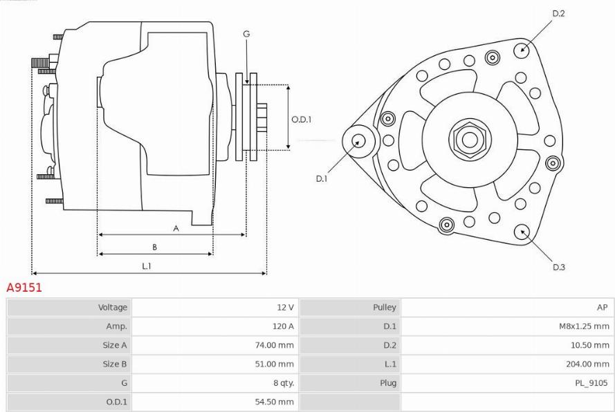 AS-PL A9151 - Alternator onlydrive.pro