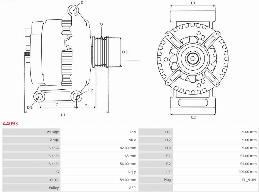 AS-PL A4093 - Alternator onlydrive.pro