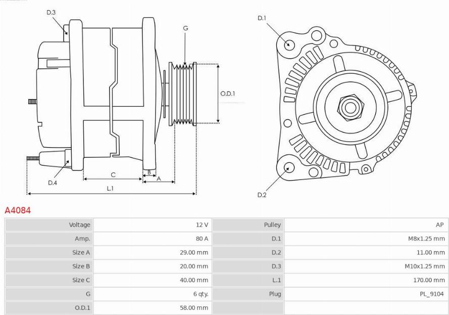 AS-PL A4084 - Alternator onlydrive.pro