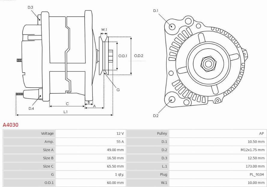 AS-PL A4030 - Alternator onlydrive.pro