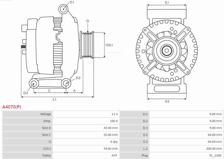 AS-PL A4070(P) - Alternator onlydrive.pro