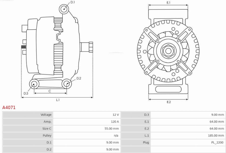 AS-PL A4071 - Alternator onlydrive.pro