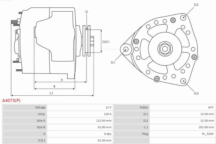 AS-PL A4073(P) - Alternator onlydrive.pro