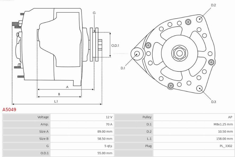 AS-PL A5049 - Alternator onlydrive.pro