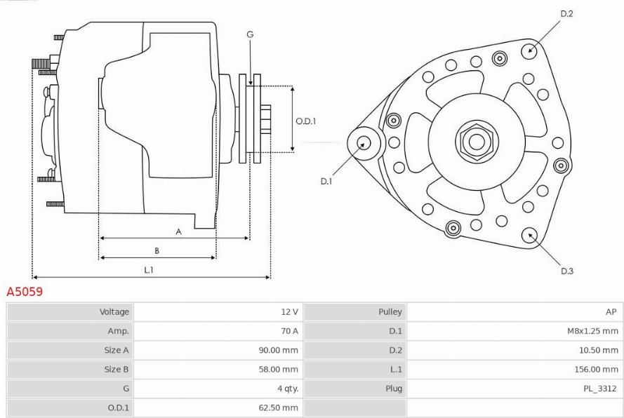 AS-PL A5059 - Alternator onlydrive.pro