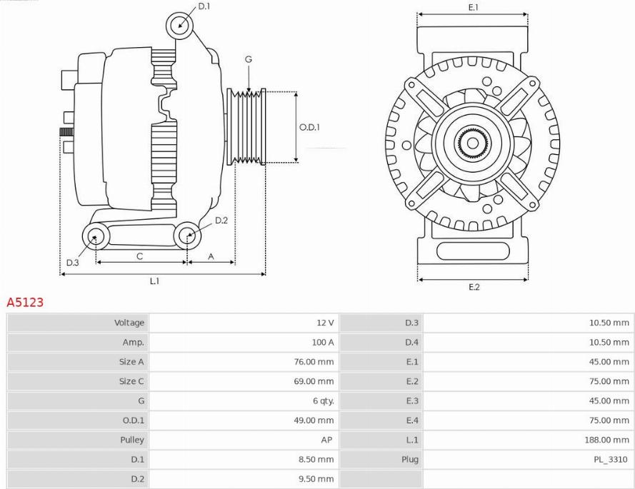 AS-PL A5123 - Alternator onlydrive.pro