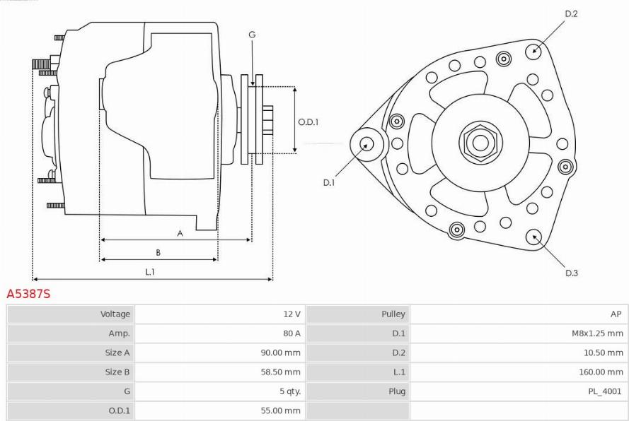 AS-PL A5387S - Alternator onlydrive.pro